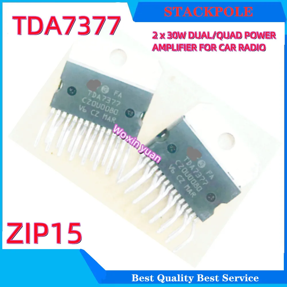 2pcs/lot  TDA7377A  TDA7377  ZIP ZIP-15  2 x 30W DUAL/QUAD POWER AMPLIFIER FOR CAR RADIO