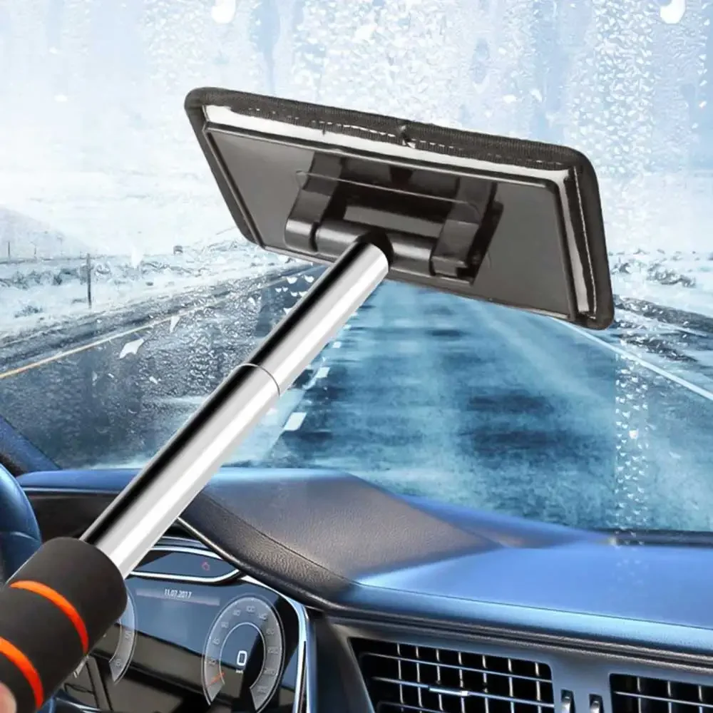 Car Front Windshield Defogging Brush Car Window Glass Clean Brush Dust Remover Tool Telescopic Long Handle Multifunctional