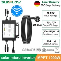 1000W micro inverter solar inverter 16-60V DC built-in WiFi 190-270VAC IP67 with 5m line Grid on Inverter working for 40 years
