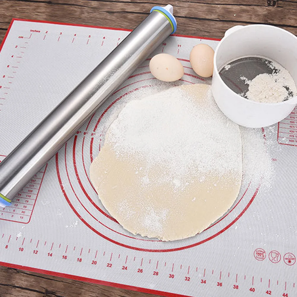 

2Pcs Silicone Dough Mat Non-Slip Kneading Pad Heat Resistant Baking Tool for Pizza Pastry Bread Rolling Kitchen Gadget