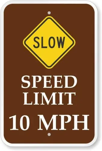 10 Mph Sped Limit Aluminum Weatherproof 12