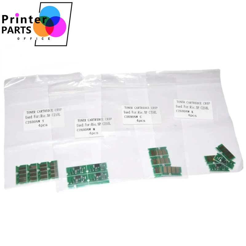 8pcs SPC250 Chips For Ricoh SPC250 SPC 250e SPC 250DN SPC 250sf SP C250e SP C250DN SP C250sf Toner Cartridge Reset Chip 2sets