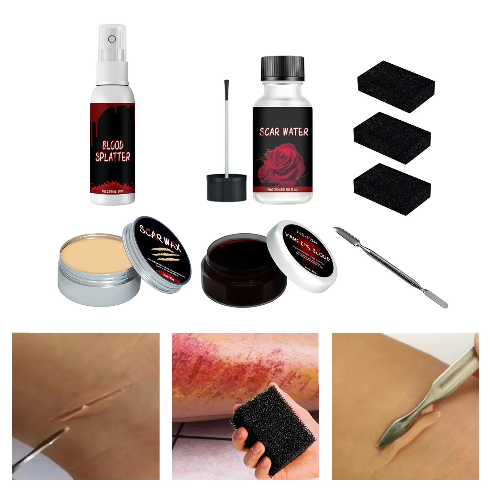 Maquillage d'Halloween à effets spéciaux professionnels pour les jeux de rôles