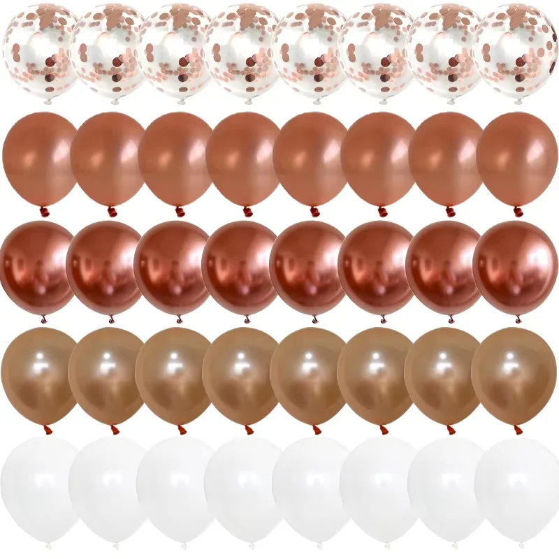 40pcs 12inch Rose Gold Confetti Latex Balloons Happy Birthday Party Decorations Kids Adult Boy Girl Baby Shower Wedding Supplies