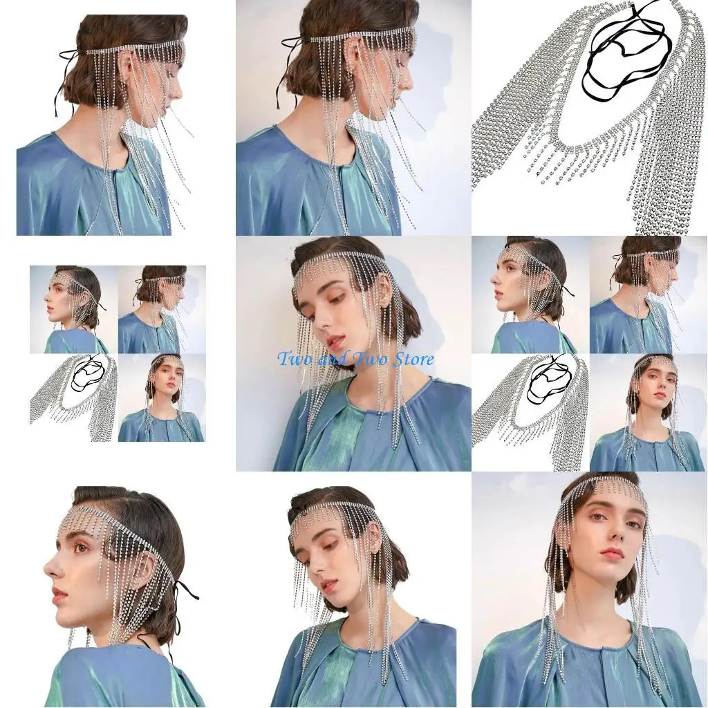 

HX6F Bohemia Bridal Headpiece Ladies Forehead Chain Wedding Ceremony Headband