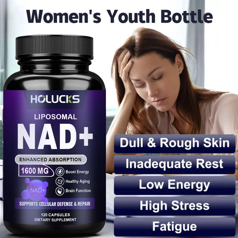 liposome NAD+ Supplement, with Resveratrol, Enhance Cellular Vitality, Cell Repair, Anti-Aging, Antioxidant, Immune Energy Boost