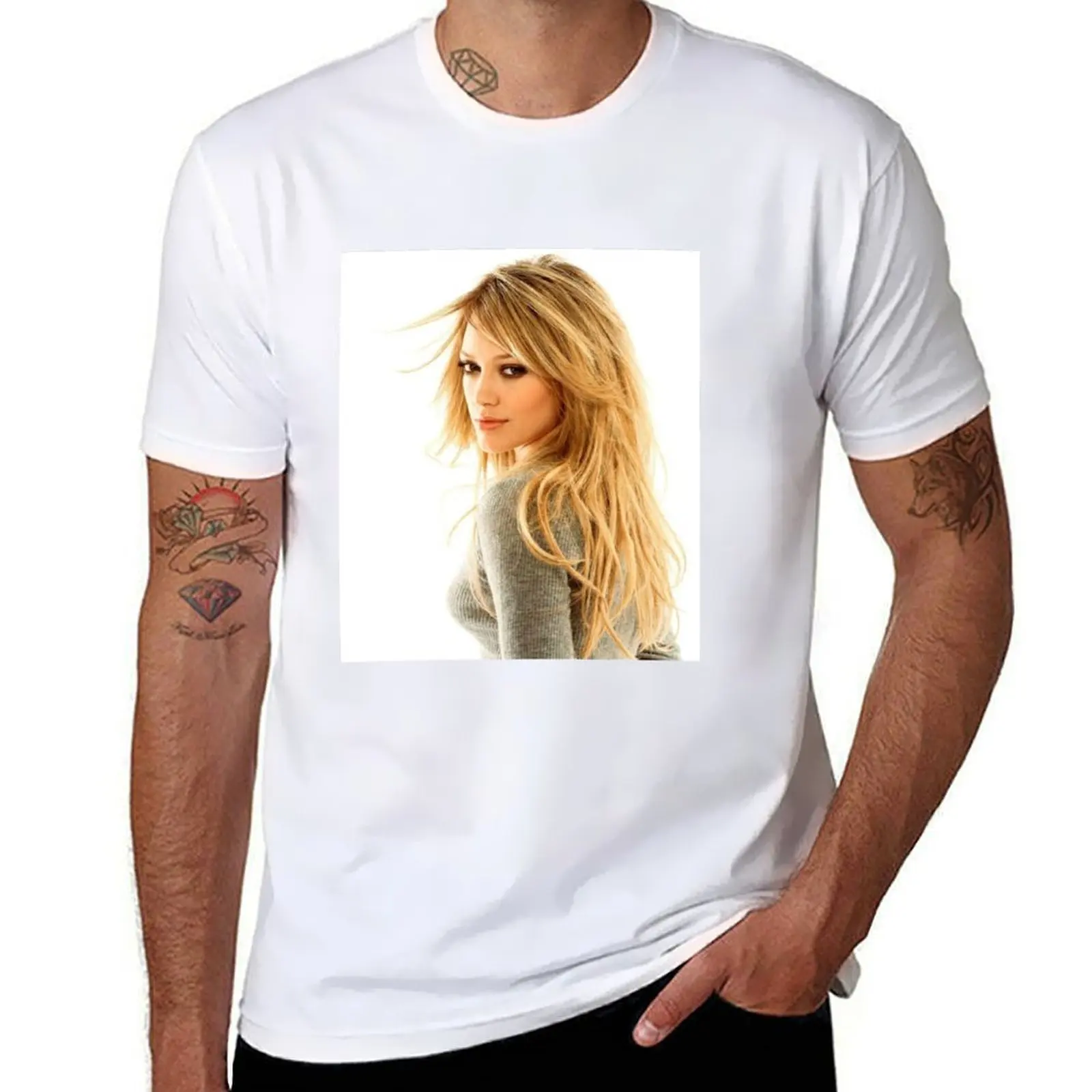 

Hilary Duff T-Shirt t shirts for man cotton soft t shirt man luxury anime t shirts for man T-shirt