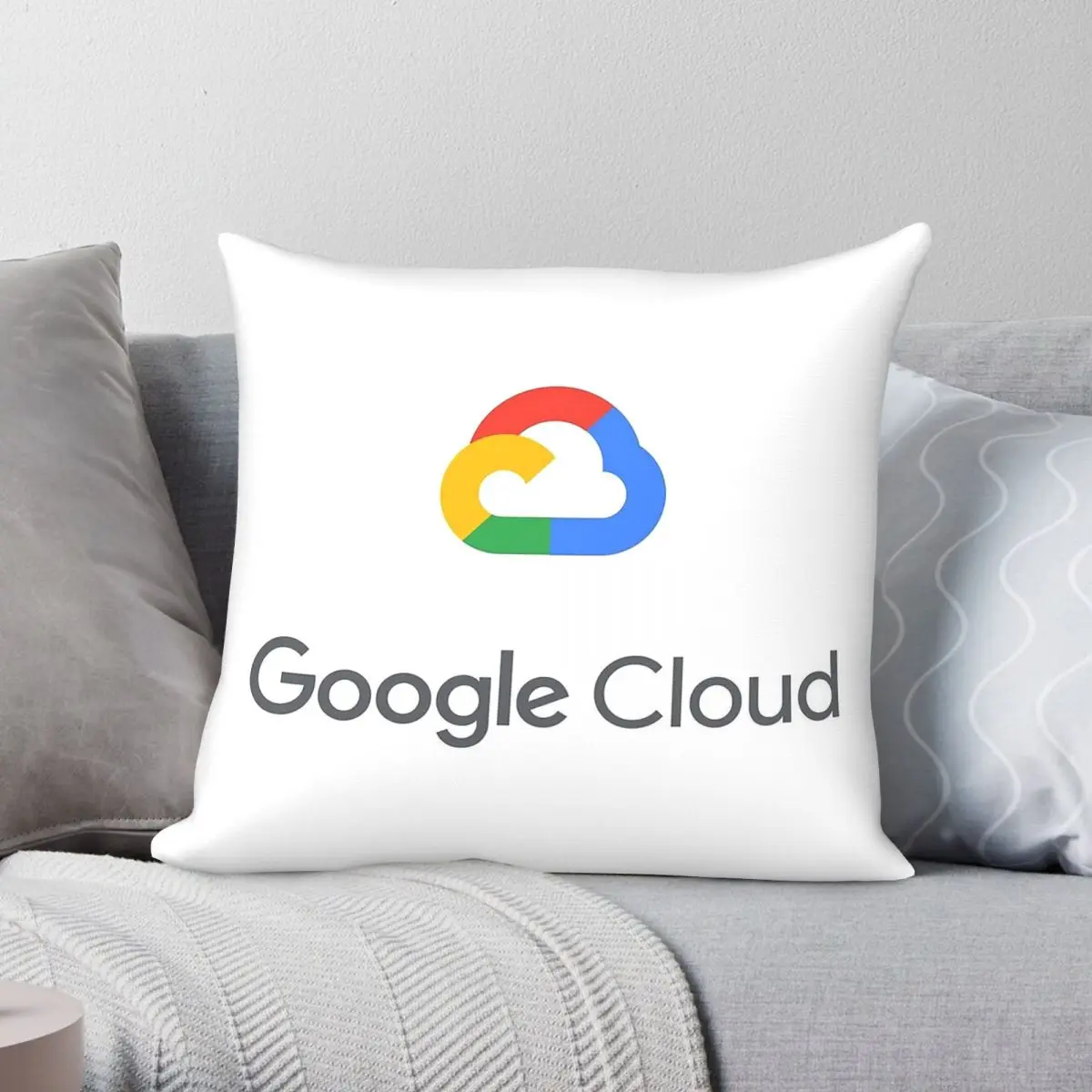 Google Cloud Platform GCP Square Pillowcase Polyester Linen Velvet Printed Zip Decorative Room Cushion Cover