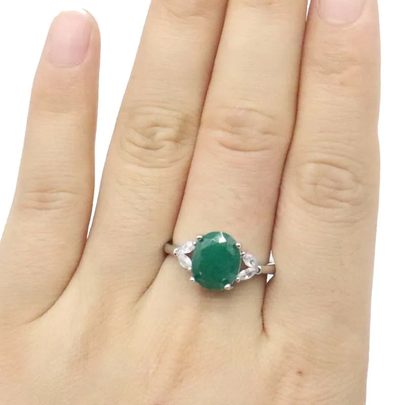 Acquista 3 Ricevi 1 gratis 17x11mm Taglio principessa 3g Reale verde smeraldo CZ Anelli in argento da donna da indossare ogni giorno di molte dimensioni 6-10