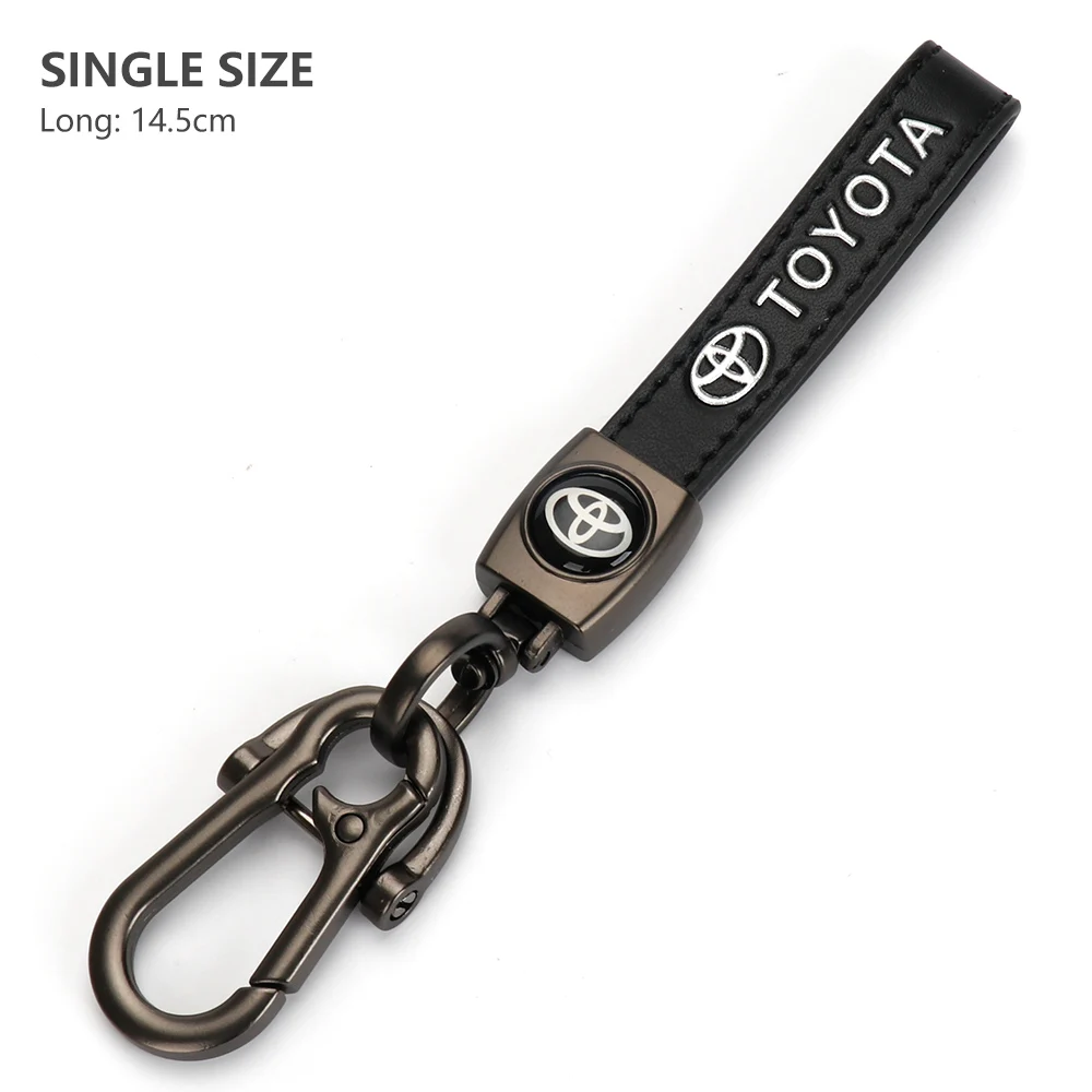 3D Metal/Leather Car Styling Keychain For Toyota Chr rav4 Yaris prius avensis Corolla Camry Key Chain Key Rings Auto Accessories