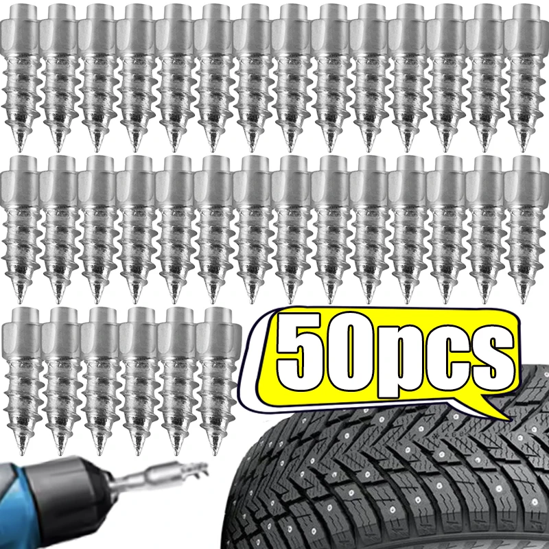 10-50pcs Anti-Slip Motorcycle Wheel Tyre Anti-ice Spikes Universal Snow Tire Cleats Car Tire Studs Winter Screw Truck Off-road