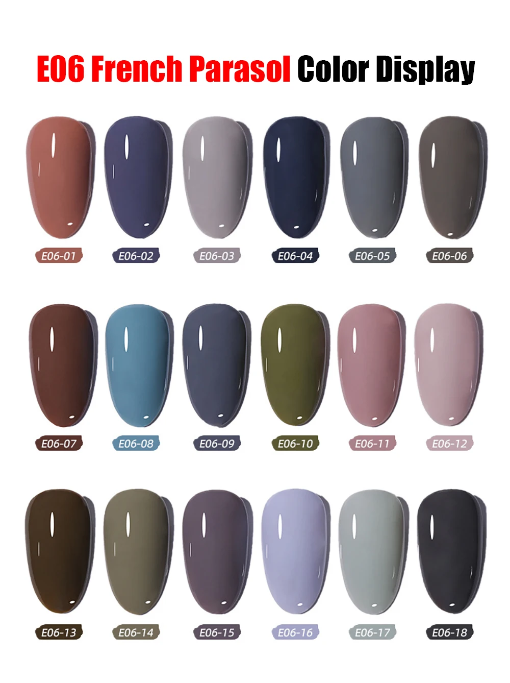 Vendeeni 18 Farben Blau-Grau Gel-Nagellack Semi-Permanent UV LED Soak-Off Gel-Lack Reine Kühle Farben Gel-Lack für Nagelkunst – Detail 5