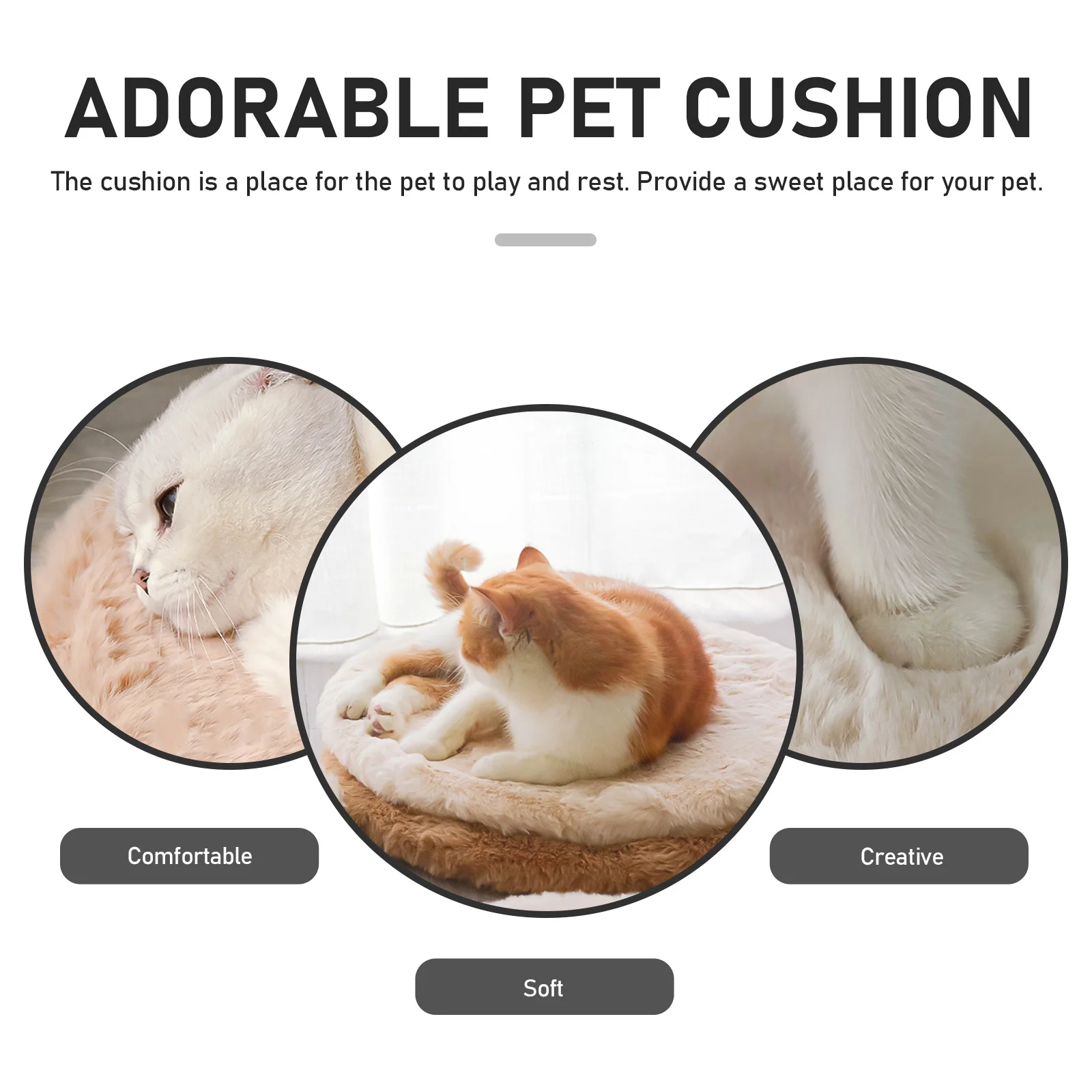 

1Pcs Cat Sleeping Cushion Pet Warm Cushion Soft Padding Anti-Slip Pet Bed Mat for Kitten Cats Dogs Cozy Rest Pad
