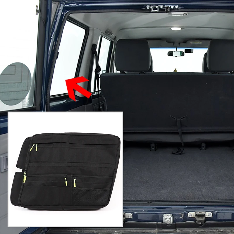 

For Toyota LC76 (5 doors) 2007+ trunk side window bags, window hanging bags on both sides of the car trunk, storage bags 1pcs