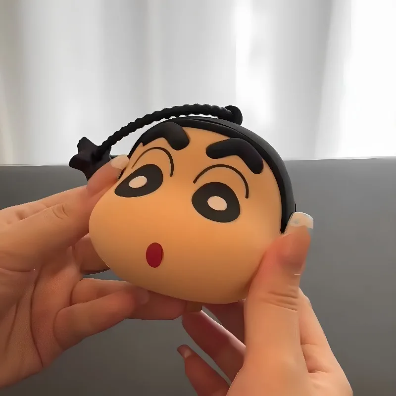 

Kawaii Cartoon Crayon Shinchan Wallet Keychain Silicone Earphone Storage Creative Anime Couple Holiday Girl Birthday Gift