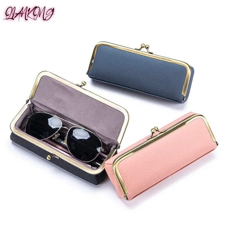 

QIANKONG Genuine Leather Glasses Bag Man Women Sunglasses Storage Holder Clip Pouch Fashion Eyebrow Pencil Case Eyeglasses