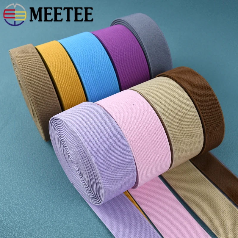 

Meetee 5/10M 25-40mm Elastic Band for Sewing Garment Trousers Pants Stretch Strap Fabric Tape DIY Clothes Sew Accessories