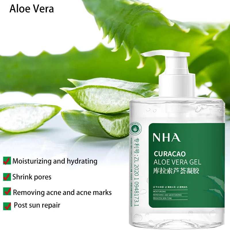 

500g Aloe Vera Gel After Sun Repair Rejuvenation Moisturizer Acne Removal Shrink pores NHA Aloe Vera Gel Skin care