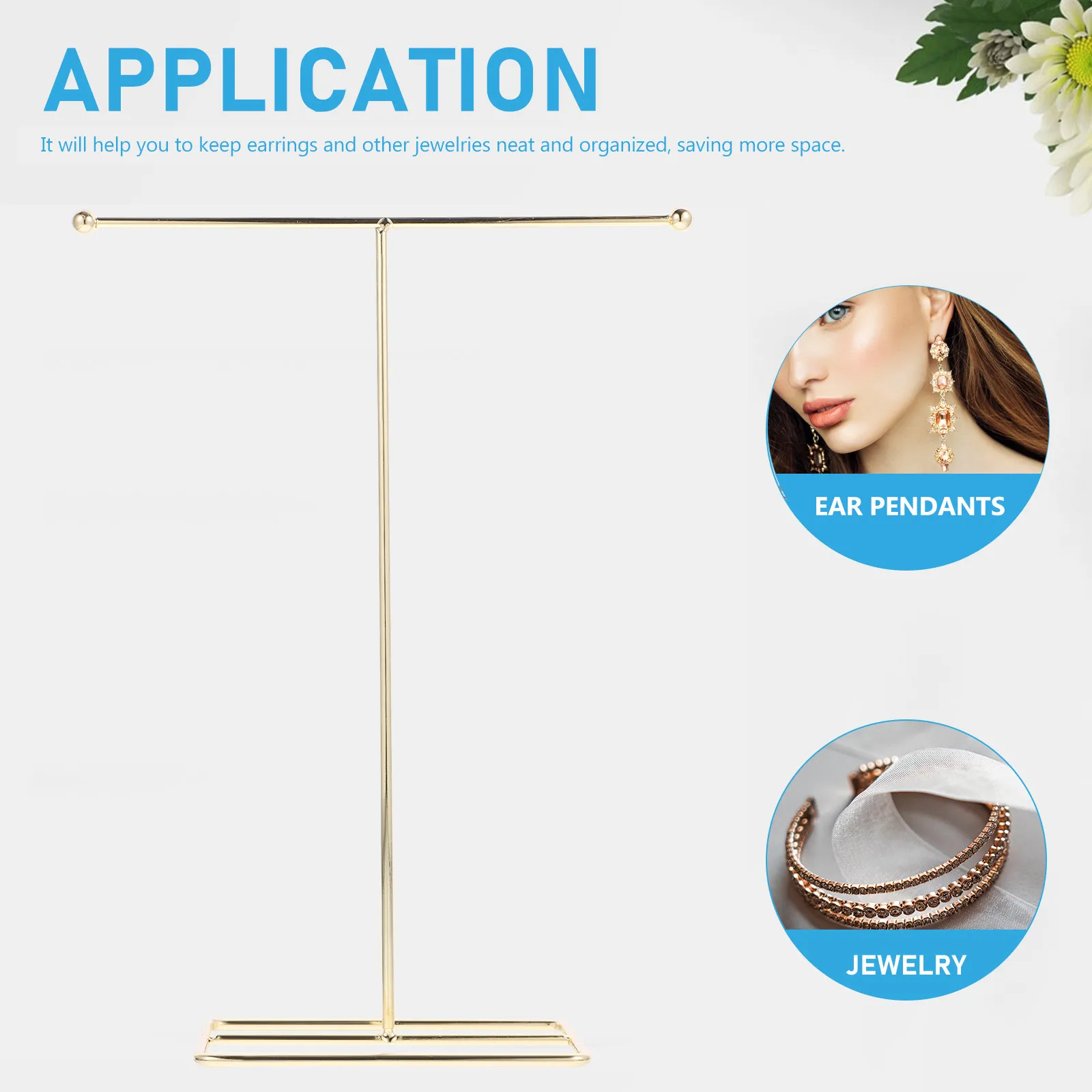 

Sturdy Rust Resistant T Bar Jewelry Display Stand Necklace Holder Earring Organizer Rack Tabletop Jewelry Tower Gift Idea