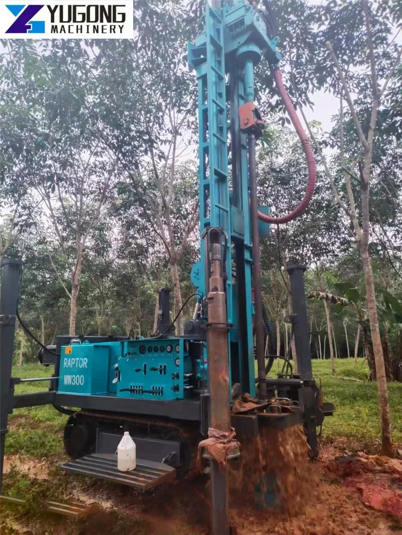 100m 300m 400m Crawler Diesel Engine Water Well Drilling Machine Borehole Rig Mine Drilling Rig Factory Price