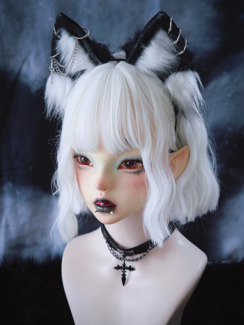 Handmade Beast Wolf Ear Headband Adult Teens Cosplay Hairband Women Girls Punk Faux Fur Plush Headwear Hair accessaries