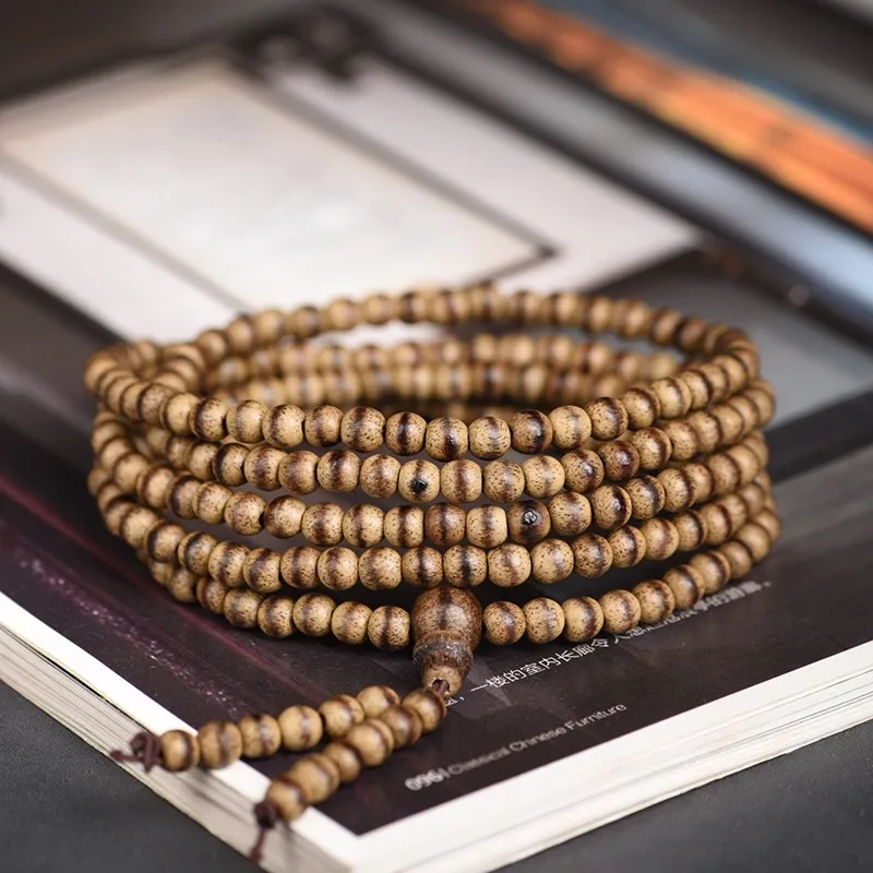 

Браслет-мала из агарового дерева Калимантан, старинный материал, ароматный, для мужчин и женщин, коллекционное ювелирное изделие Вэньвань