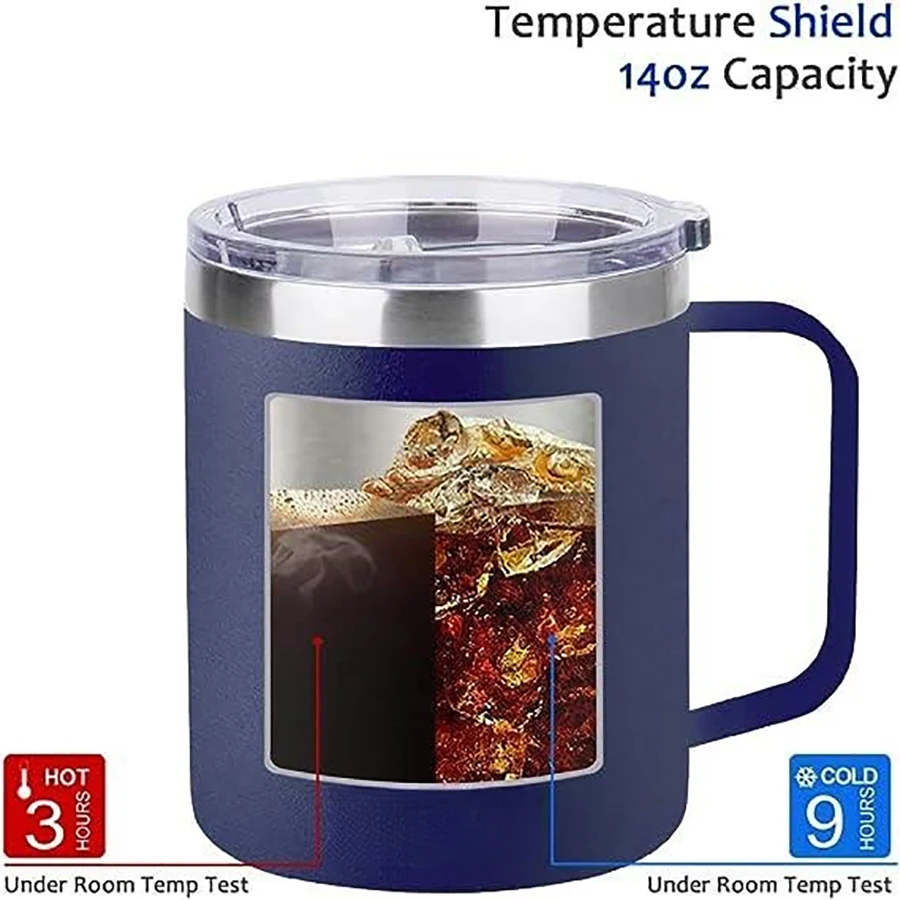 14 oz (approx. 396.9 g) Mug, Vacuum Insulated, Stainless Steel with Lid