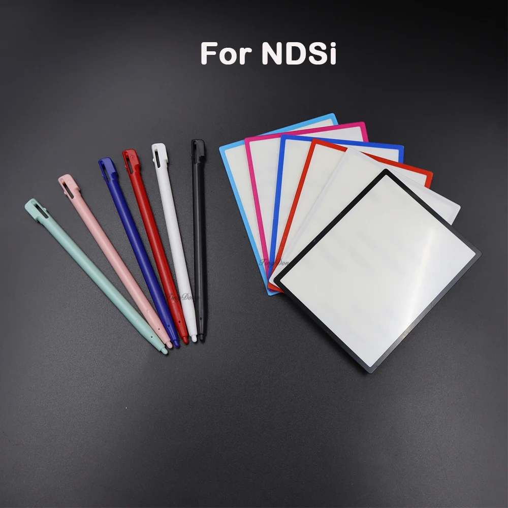 1 комплект для NDSi XL LL, верхняя крышка объектива ЖК-экрана для игровой консоли Nintend DSi NDSi, пластиковый стилус, комплект верхней защитной панели