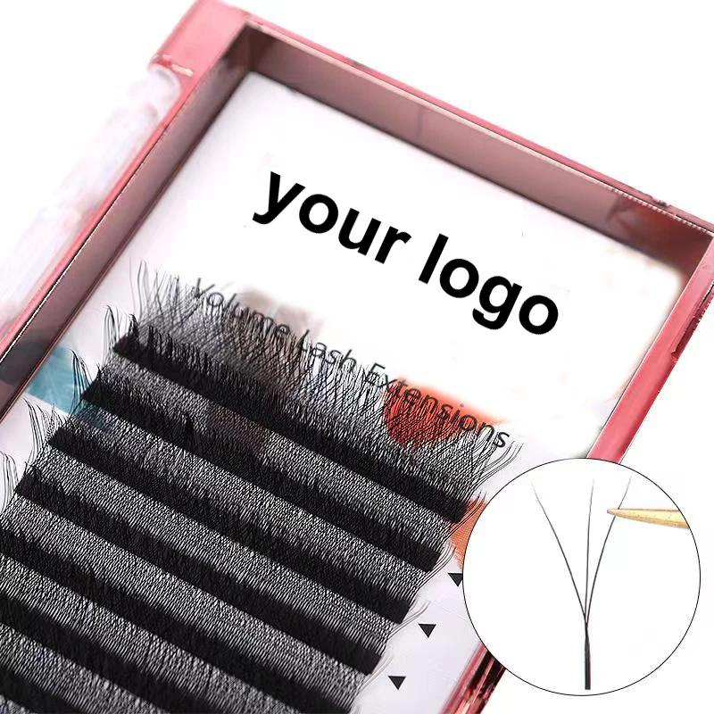 

MARIA Logo 3D W Shaped Private Label Wholesale Russian Eyelashes Supplies Clusters Easy Fan Volume Lashes Extension Y Makeup