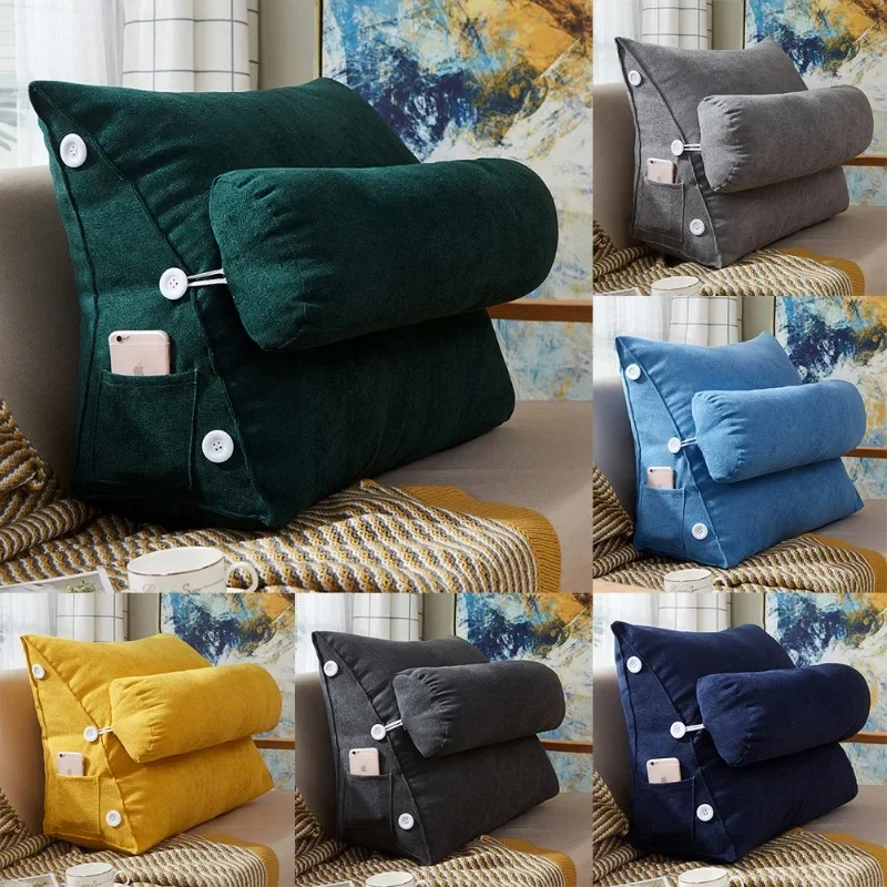 Bedhead cushion triangular cushion tatami soft bag large backrest bed backrest long cushion