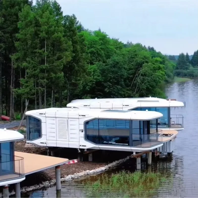 الفاخرة الحديثة في الهواء الطلق المحمولة المحمول Glamping الفضاء كبسولة منتجع فندق منزل صغير حاوية فاخرة منزل نموذج X7