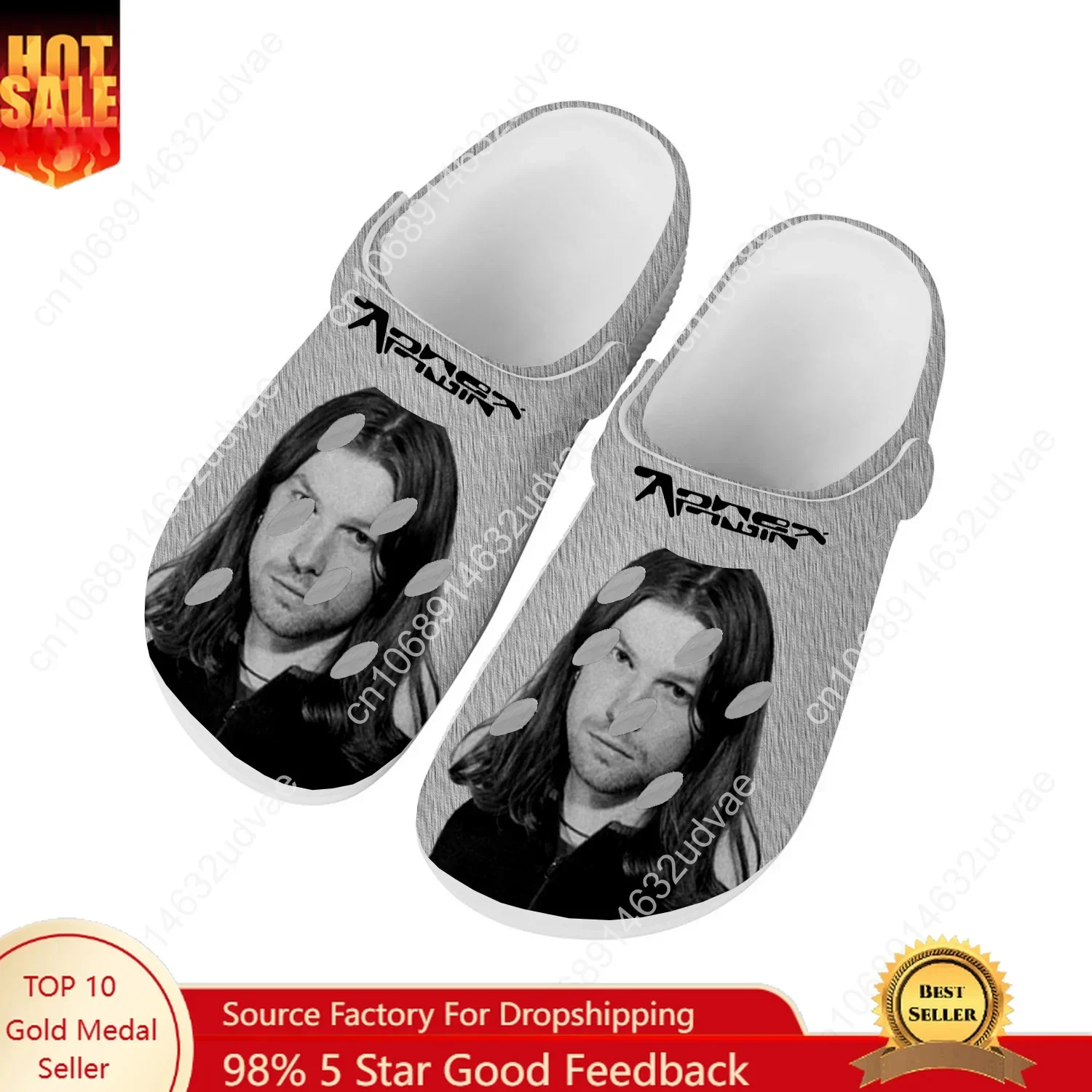 

Aphex Twin Water Shoes Men Women Teenager Comfortable Home Garden Clogs Custom Sandals Beach Breathable Hole Slippers