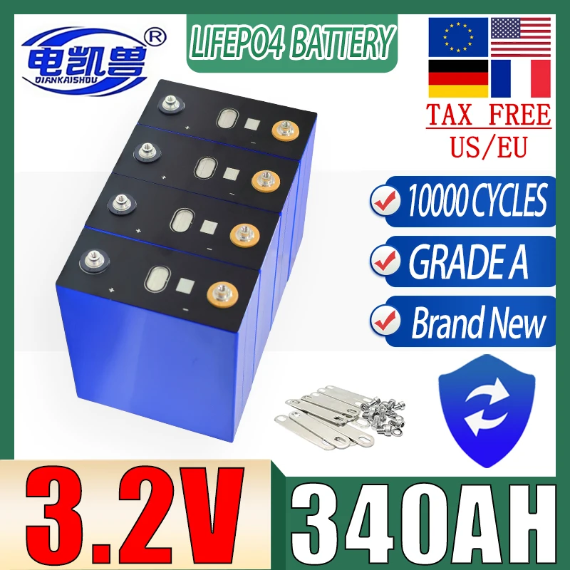 

Brand-new 3.2V 340AH Lifepo4 Rechargeable Battery RV EV Boat Golf solar energy camping duty-free