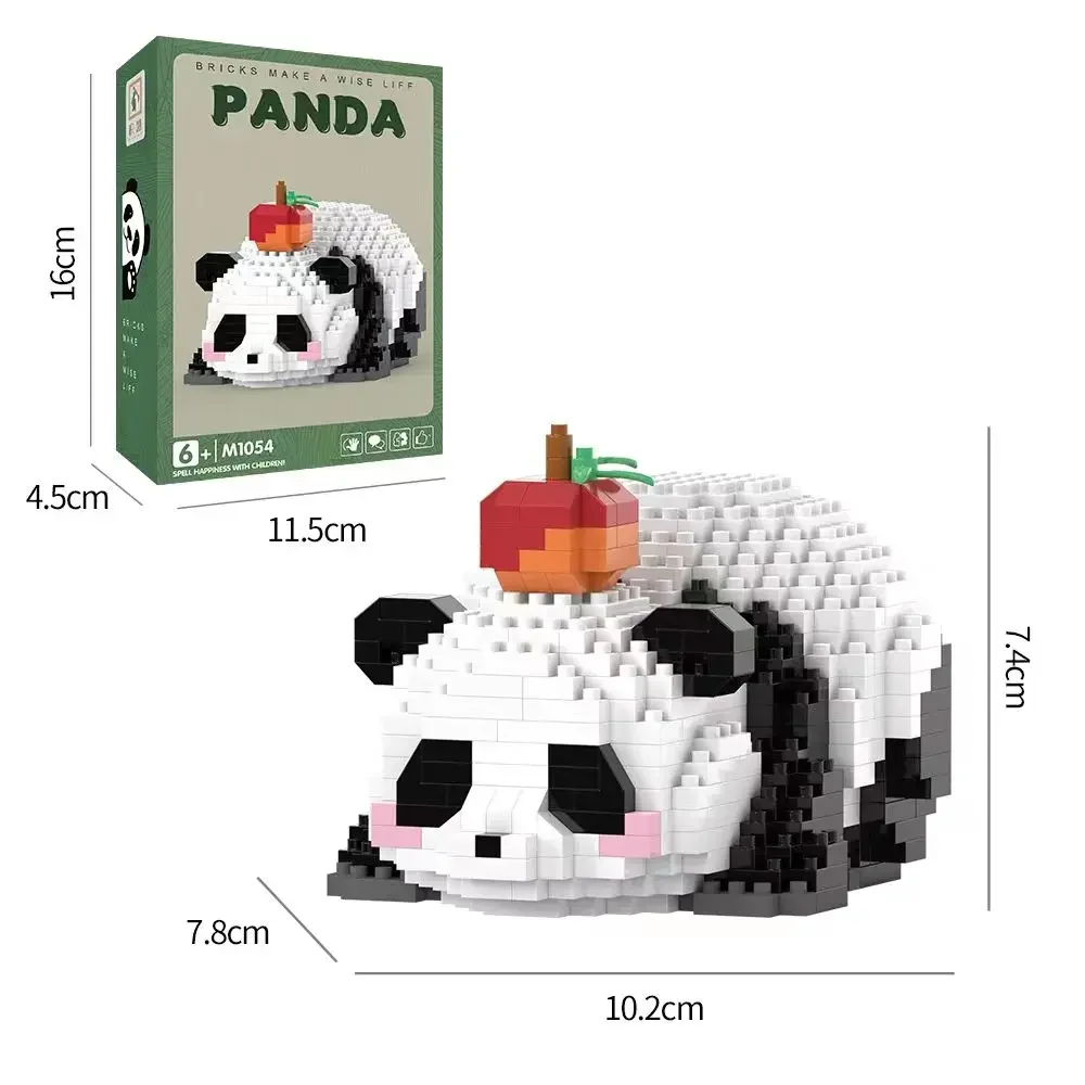 ​ NIEUWE 18-stijlen Panda Micro Blokken Bouwset Leuke Panda Diermodellen Kit DIY Montage Bakstenen Kinderen Verjaardag Kerstcadeau