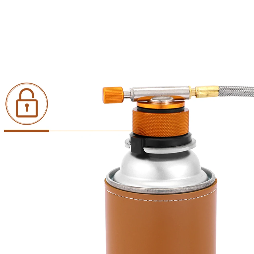 High Quality Outdoor Adapter Gas Tank 44g Aluminum Alloy + Plastic Orange With Self-locking 1 Pcs 3.5*2.5*2.5cm