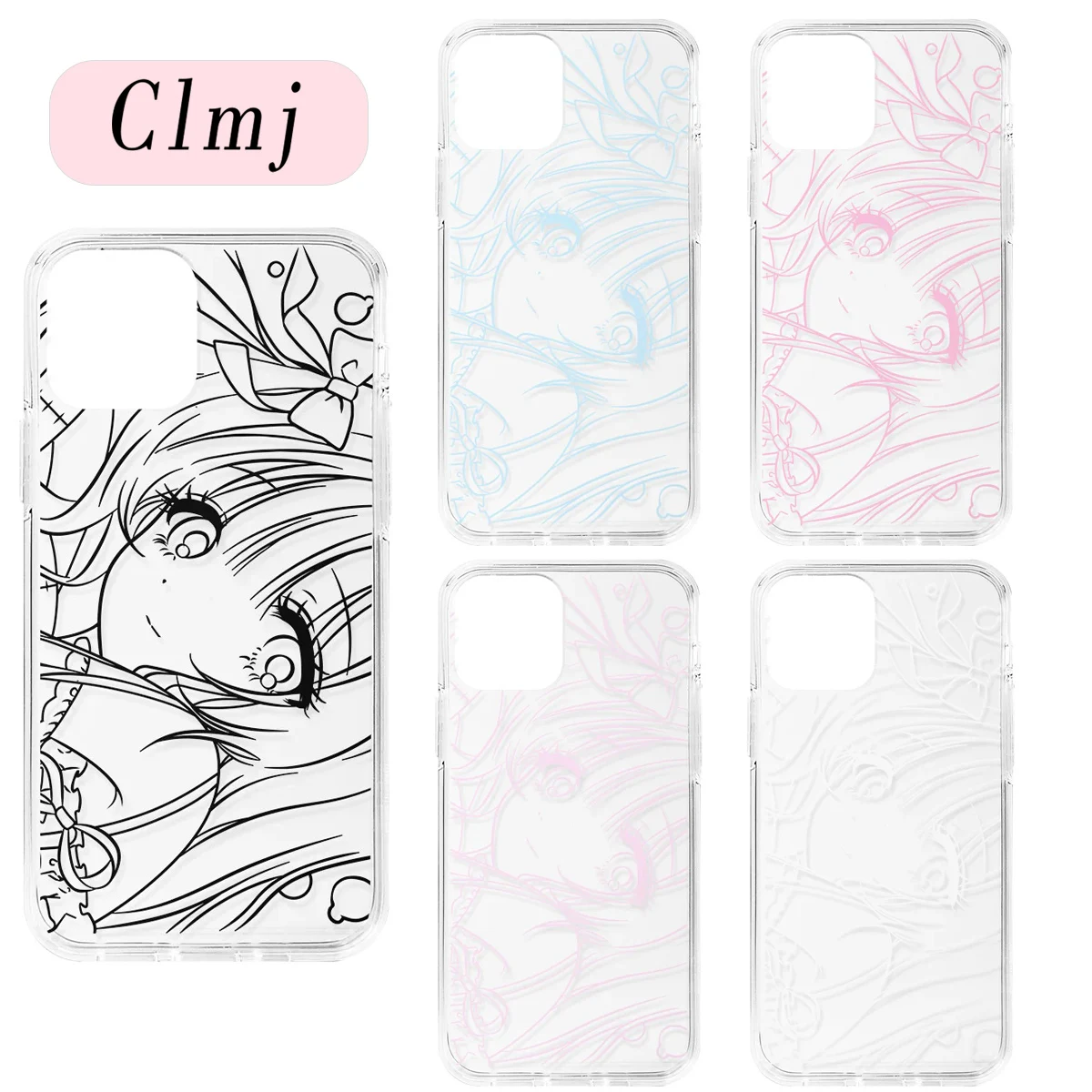 Line Girl Y2K Phone Case For iPhone 17 16 16e 15 14 13 12 11 Mini Pro Max X XR XSMax 7 8 Air Plus Transparent Back Cover