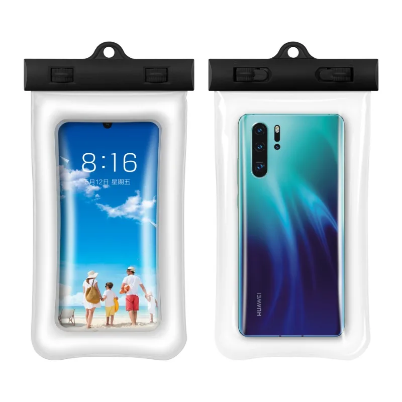 Floating Air-bag Waterproof Swim Bag Phone Case for 15 14 13 12 11 Pro Max Plus Underwater Beach Universal 5.0-6.9in Cover Shell