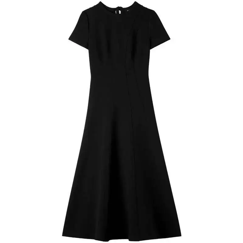 Vestido acampanado de manga corta con cuello redondo para mujer, liso, OL, moda, nuevo, 2023, 32009