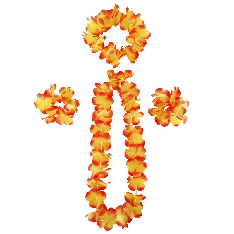 105cm Hawaiian Flower Leis Garland Necklace Fancy Dress Party Hawaii Beach Fun For Wedding Birthday Party Home And Garden Decor view 4