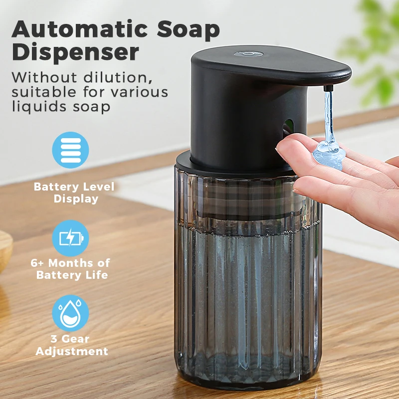 

Kitchen 300ml Automatic Liquid Soap Dispenser USB Rechargeable Touchless Hand High Capacity Detergent Bathroom Dispenser