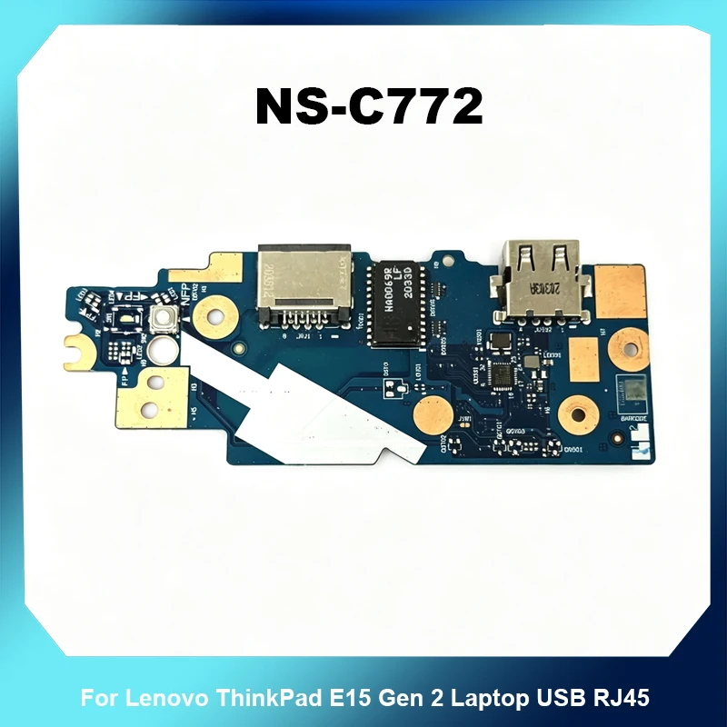 USB LAN Network Card Power Switch IO Sub Board NS‑C772 For Lenovo ThinkPad E15 Gen 2 Laptop USB RJ45 Small Board