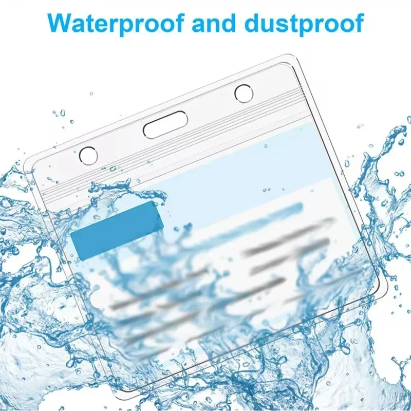 10 pçs à prova dwaterproof água vertical/horizon transparente pvc plástico trabalho zíper emblemas titular do cartão de identificação bolso cartão de crédito selo saco