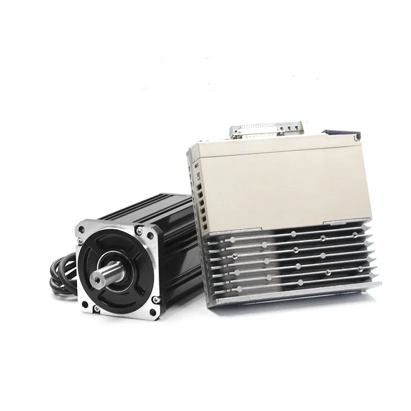 Venta directa de fábrica 1kw 220V 4nm calidad CE 80mm 2500rpm servomotor de CA servomotor CNC y controlador para máquina de grabado