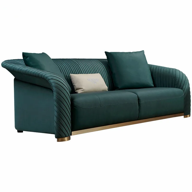 

！@Living Room Furniture Modern Fabric Corner Sof Fabric Velvet 3 Seat Corner Living Room Sofa