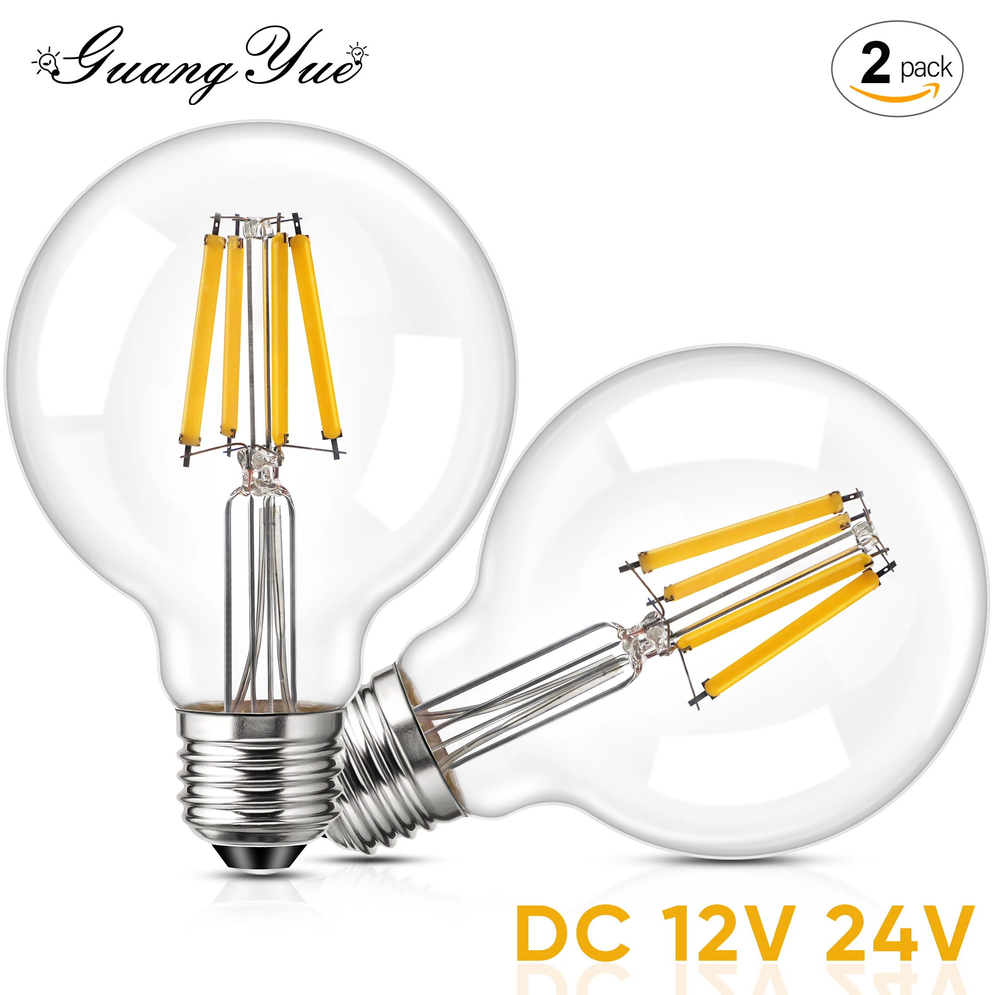 G80 E27 Led Bulbs 6W Low Voltage Bulb 12V 24V LED Filament Bulbs for RV Camper Marine Battery Power System Off Grid Solar Light