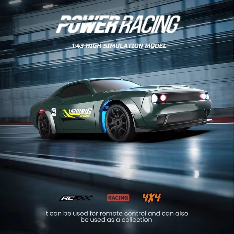 

1:43 Alloy Chassis GTR Full Scale 4WD Gyroscope rC Remote Control Drift Car 7 Color Light Dodge Remote Control Car Racing
