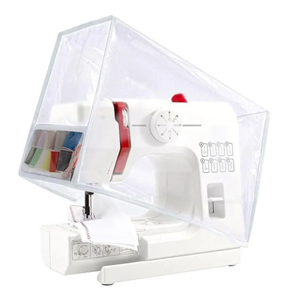 Waterproof Sewing Machine Dust Cover PVC Transparent Sewing Machine Protective Cover Reusable with Pocket Home Machine Protector