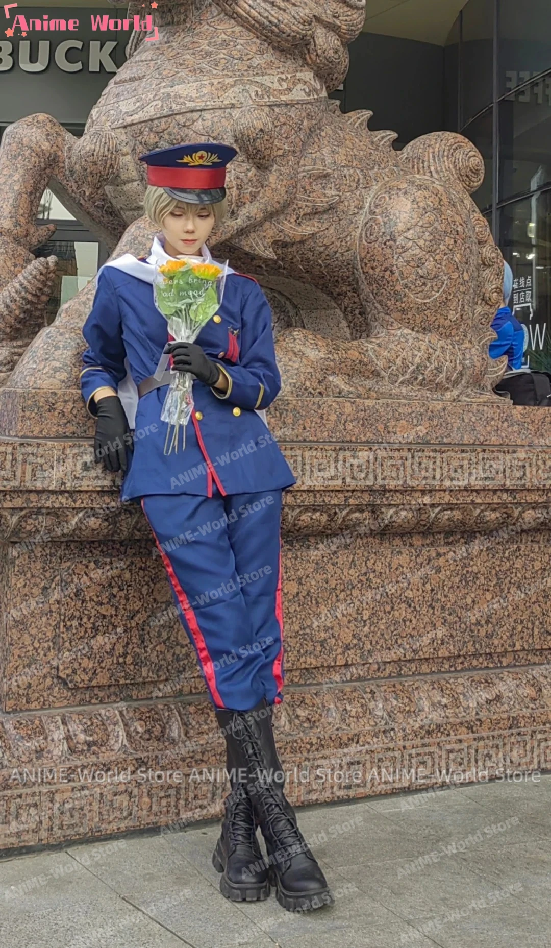 《Custom Size》Hetalia Axis Powers Soviet Union Russia Ivan Braginski Uniform Cosplay Costume Custom Made Wig