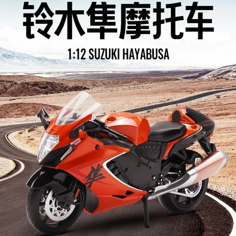 

1:12 Hayabusa Diecast Motorcycle Model Alloy Metal Steering Suspension Car Ornament Luxury Motorbike Collection For Adults