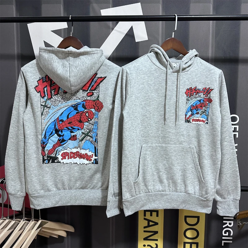 Miniso homem-aranha padrão hoodies outono inverno nova mulher e moletom com capuz casal pulôver moletom casual roupas